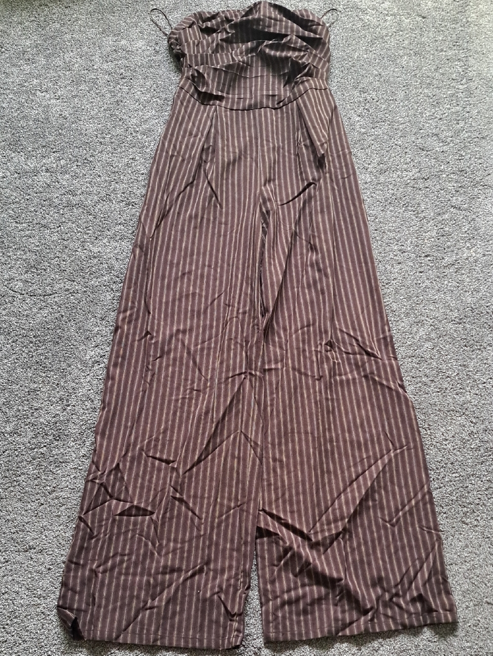 Fashion Nova Brown Striped Jumpsuit